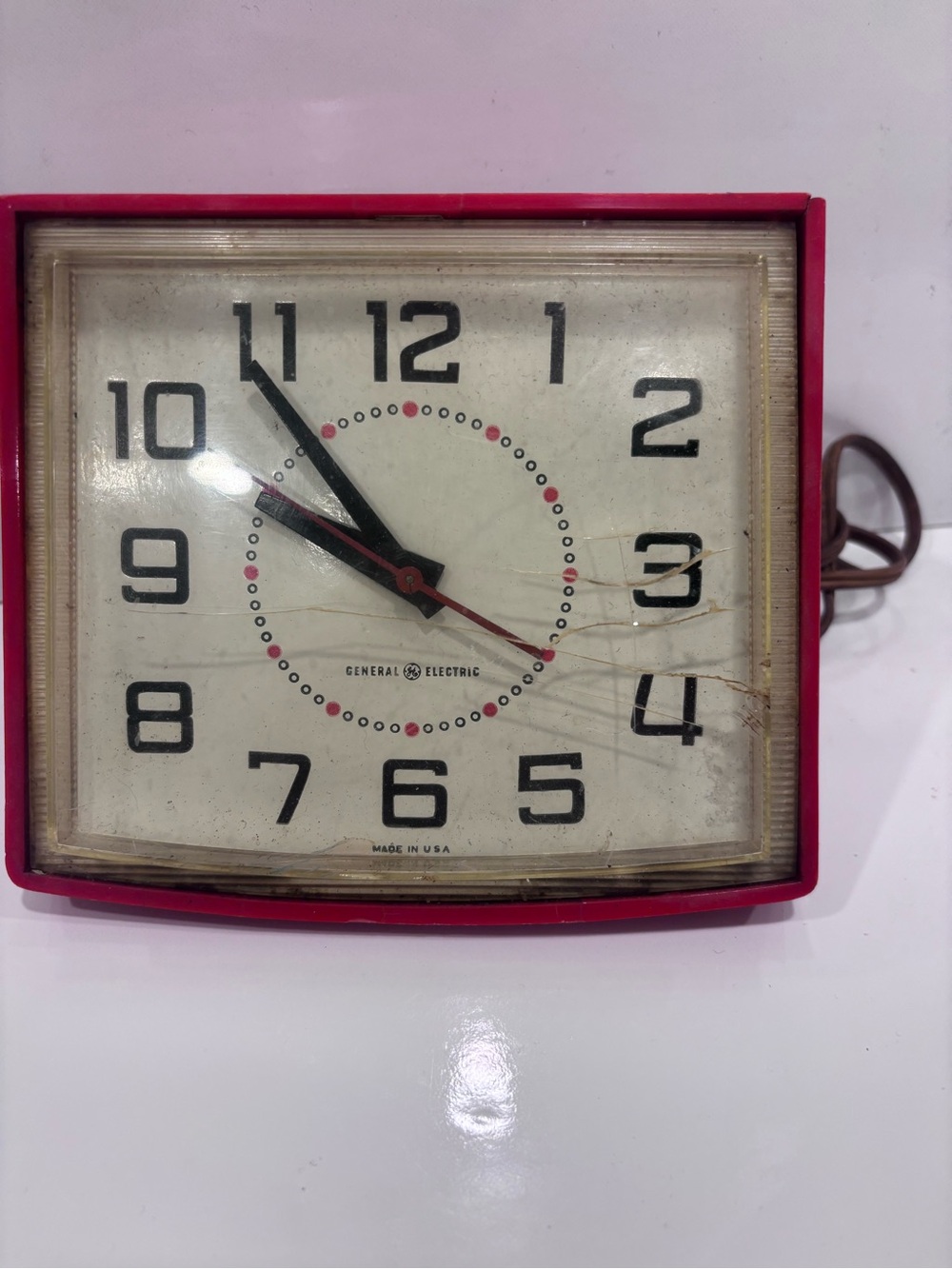 VINTAGES 1950'S GE GENERAL ELECTRIC WALL CLOCK "TESTED WORKS"